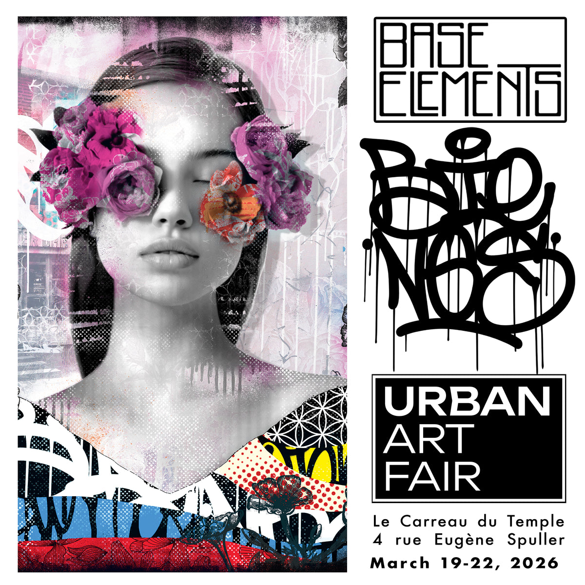 BNS Urban Art Fair Paris 2026 exhibition poster, March 19–22